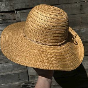 Lands End Tan Outdoors Beach Pool Summer Straw Brimmed Hat